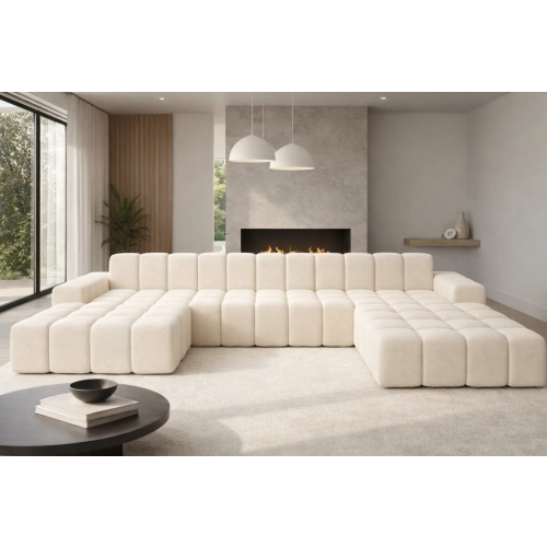 Narożnik BUBBLE w kształcie U Tkanina BOUCLE Manza